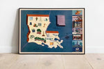 Historical Map of Louisiana| 1938 Louisiana Map Wall Print