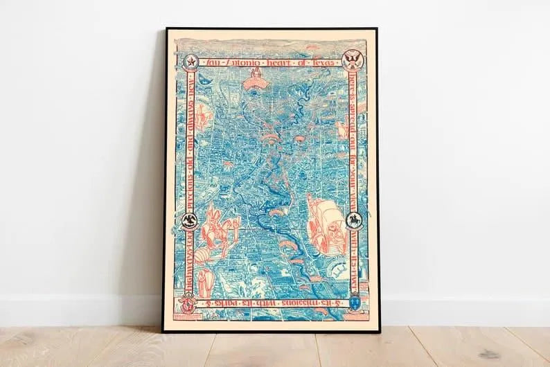 Map of San Antonio 1936| Framed Art Print