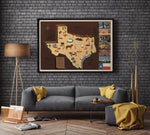 Historical Map of Texas| 1938 Texas Map Wall Print