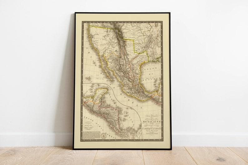 Historical Map of United States and Canada 1821| Old Map Wall Decor Historical Map of United States and Canada 1821| Old Map Wall Decor Historical Map of Mexico 1821| Old Map Wall Decor 