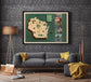 Historical Map of Wisconsin| Wisconsin Map Wall Print