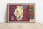 Historical Map of illinois| 1938 illinois Map Wall Print