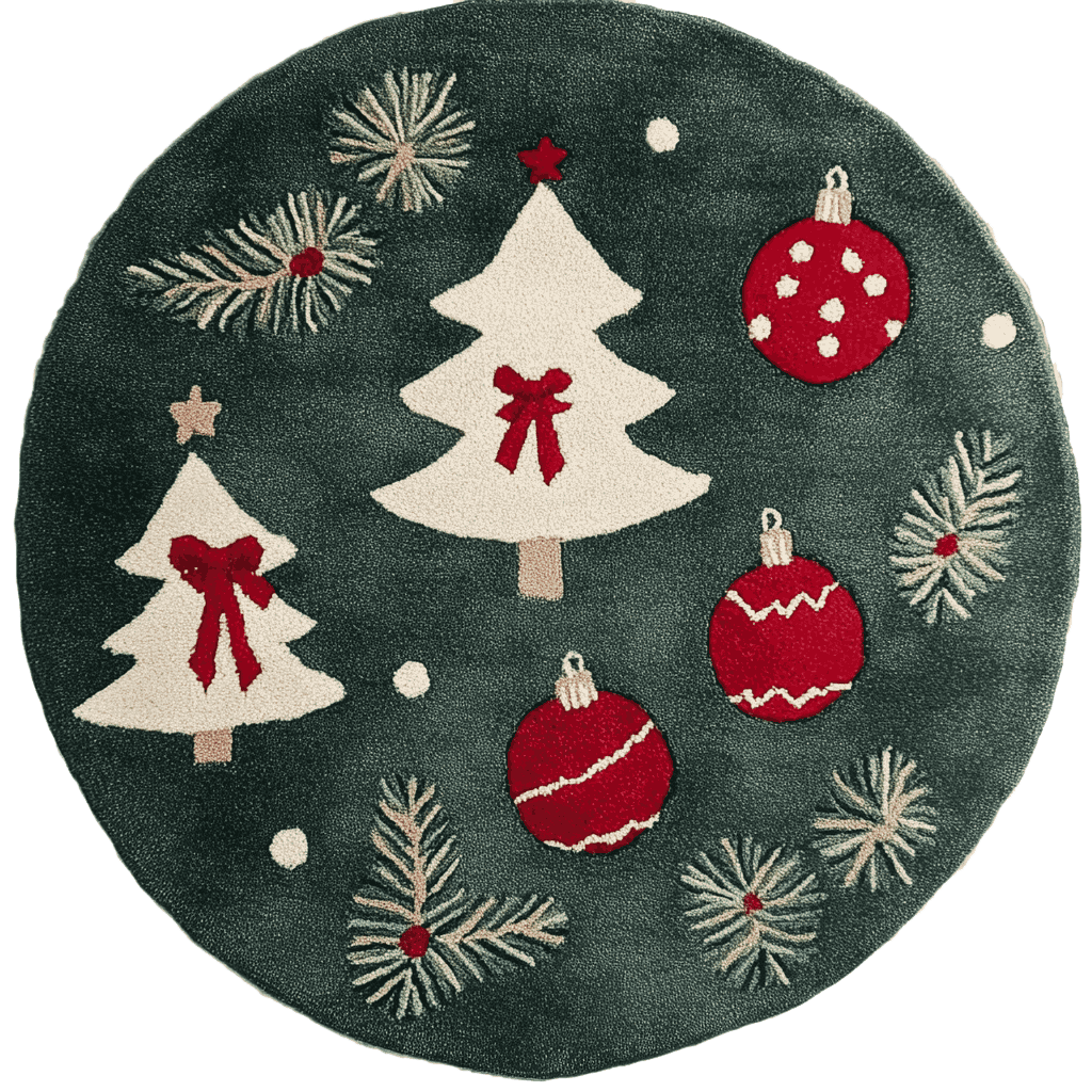 Holiday Haven Rug Round Hand Tufted Rug 