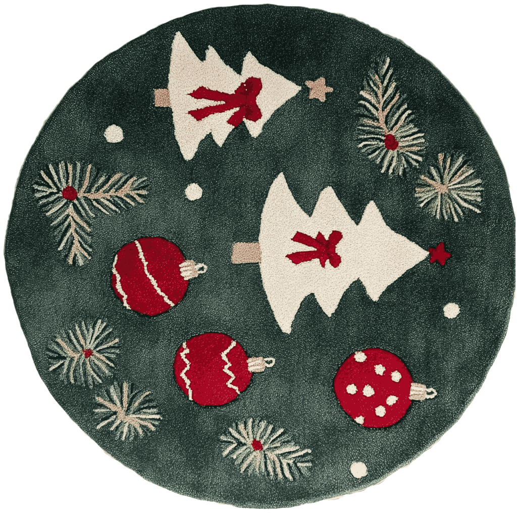 Holiday Haven Rug Round Hand Tufted Rug 