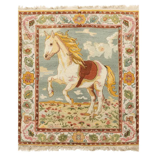 Horsing Haven Hand Knotted Area Rug