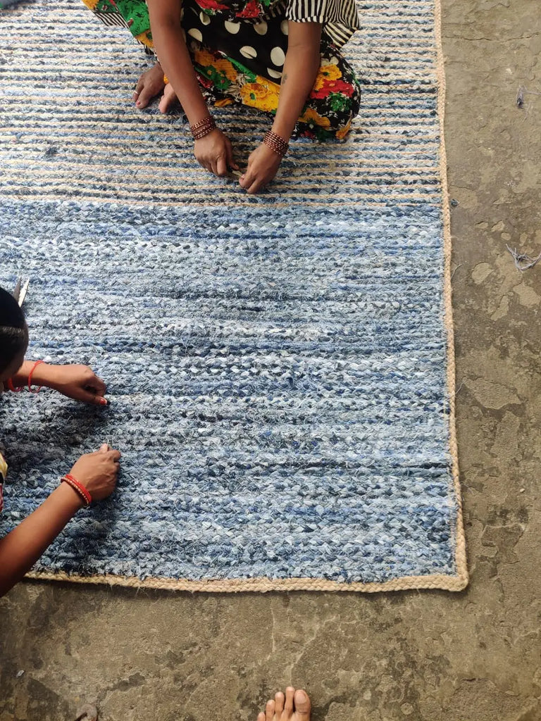 Jute rug weaving
