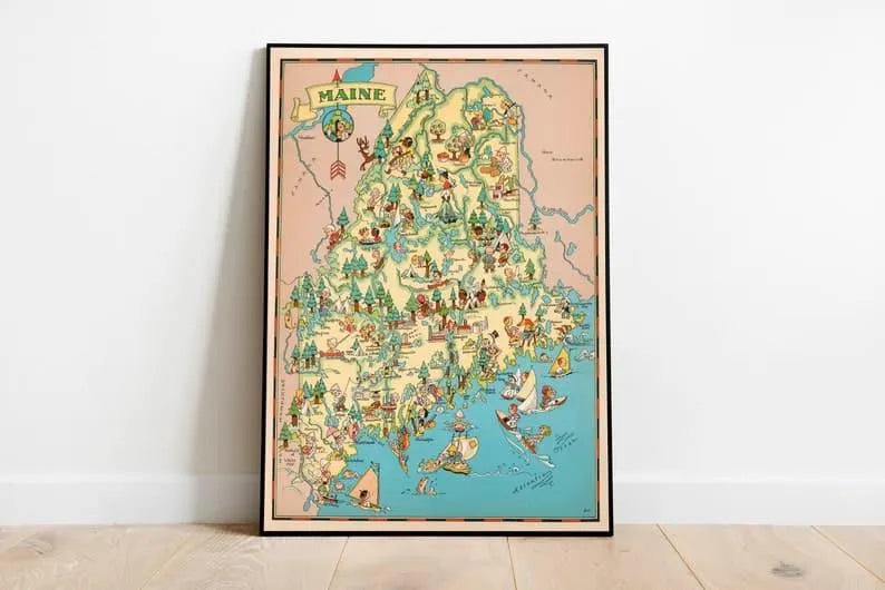 Maine Map Print| Art History