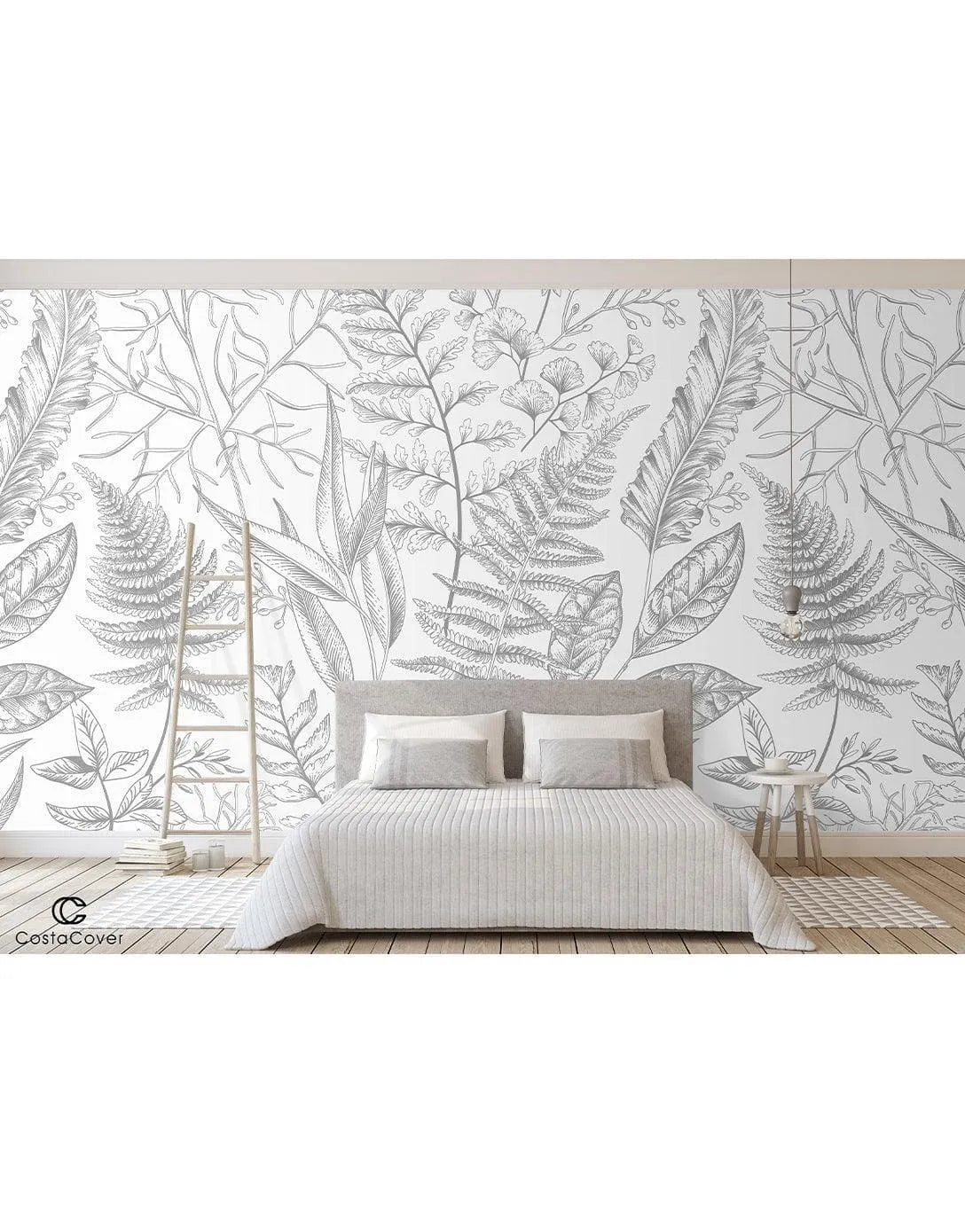 Gray Fern Botanical Wall Mural