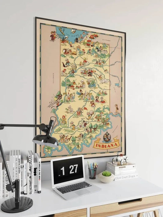 Indiana Map Print| Art History