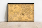 Fort Wayne Map Wall Print| Framed Map Wall Decor