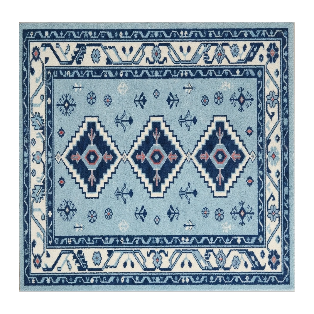 Indigo Kazak Trio Square Hand Tufted Rug - alternate view