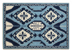 Indigo Totem Kilim Hand Tufted Rug shown flat on a white background