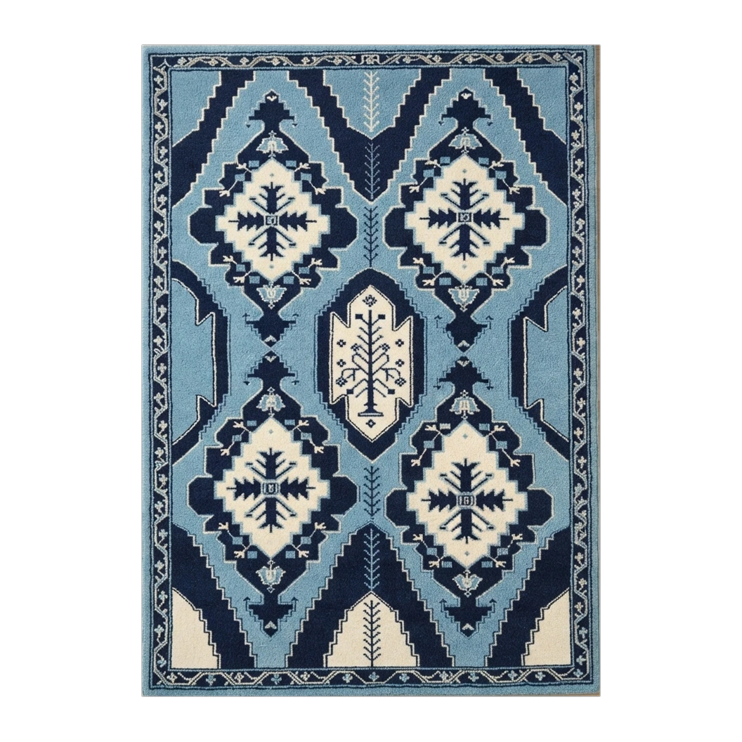 Indigo Totem Kilim Hand Tufted Rug