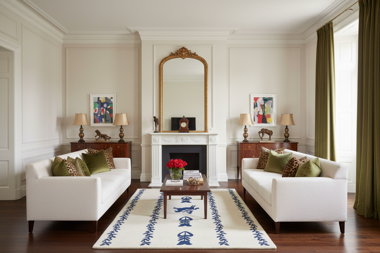 Indigo Folk Tale Hand Tufted Rug