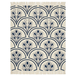 Indigo Scalloped Bloom Hand Knotted Rug