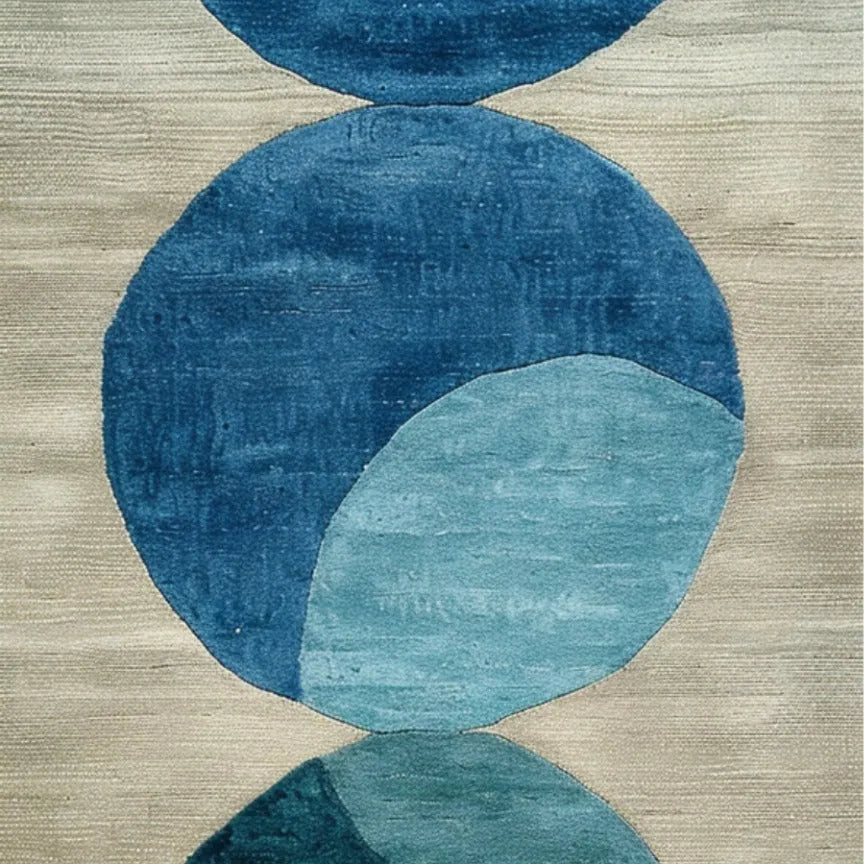 Indigo Orbit Hand Tufted Wool Rug Runner