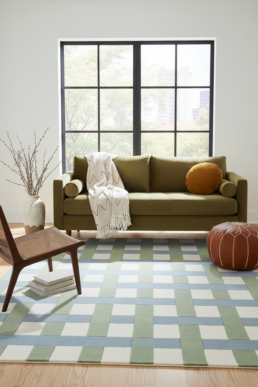 Interwoven Sage Hand Tufted Rug