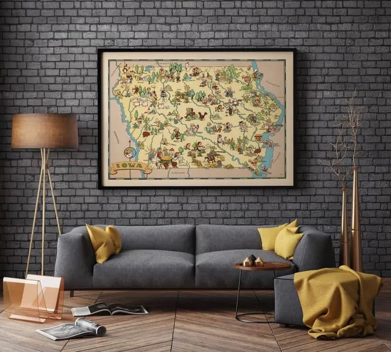 Iowa Map Print| Art History