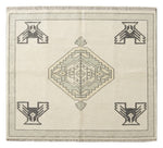 Ivory Thunderbird Hand Knotted Rug — ivory, sage, charcoal tribal rug by Maia Homes on a white background
