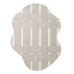 Ivory Weave Grid Hand Tufted Rug