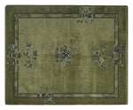 Jade Scholar's Garden Hand Knotted Silk Rug shown flat on a white background