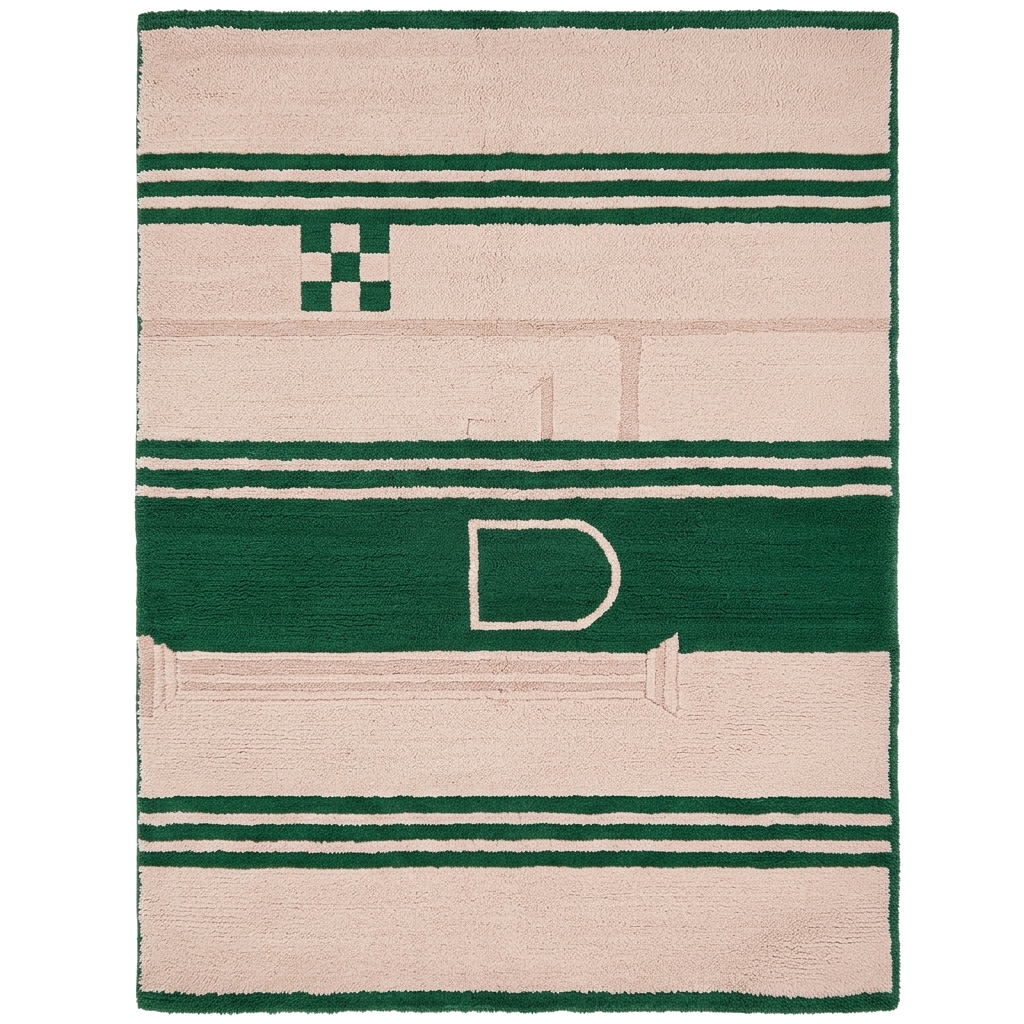 Jade Block & Band Hand Knotted Rug