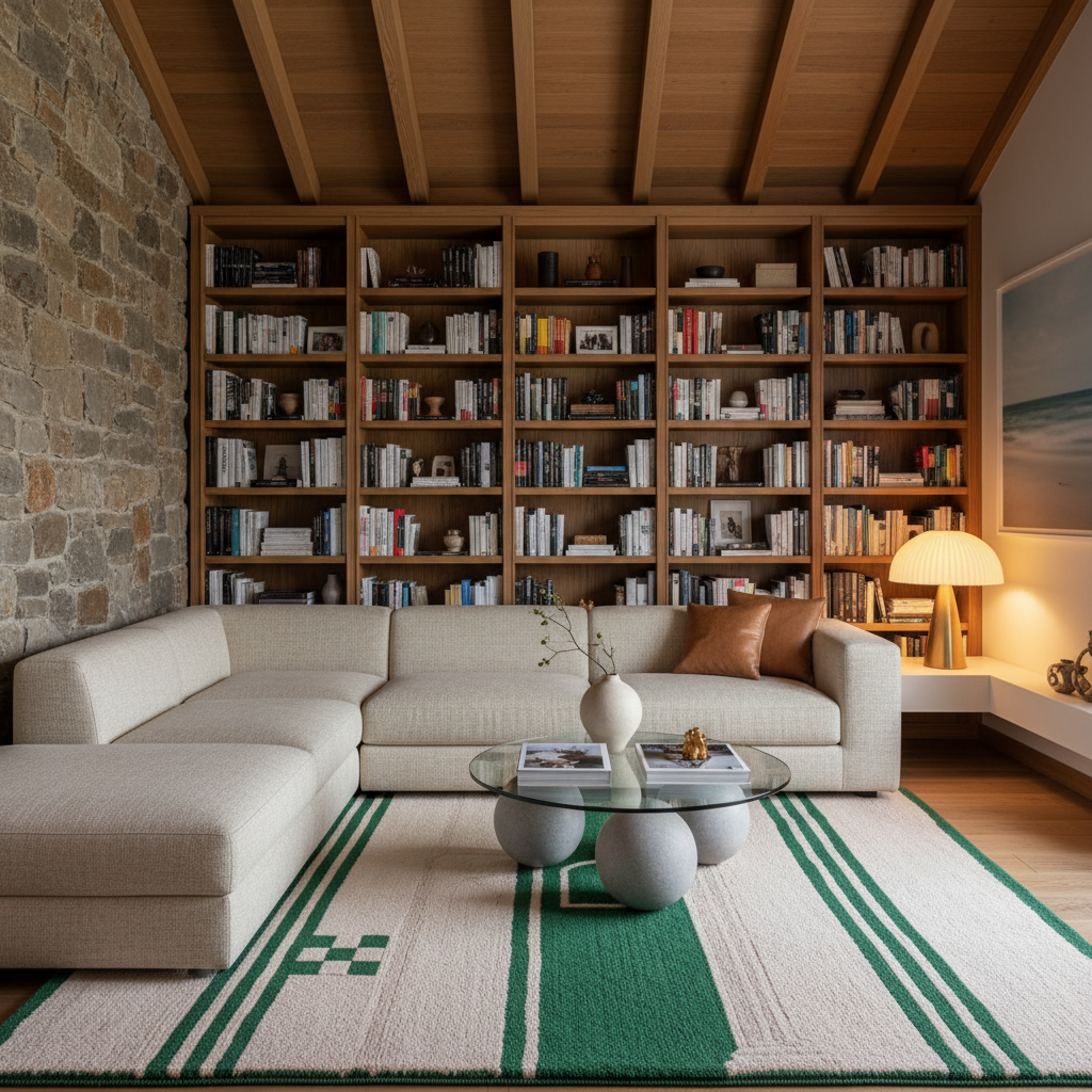 Jade Block & Band Hand Knotted Rug