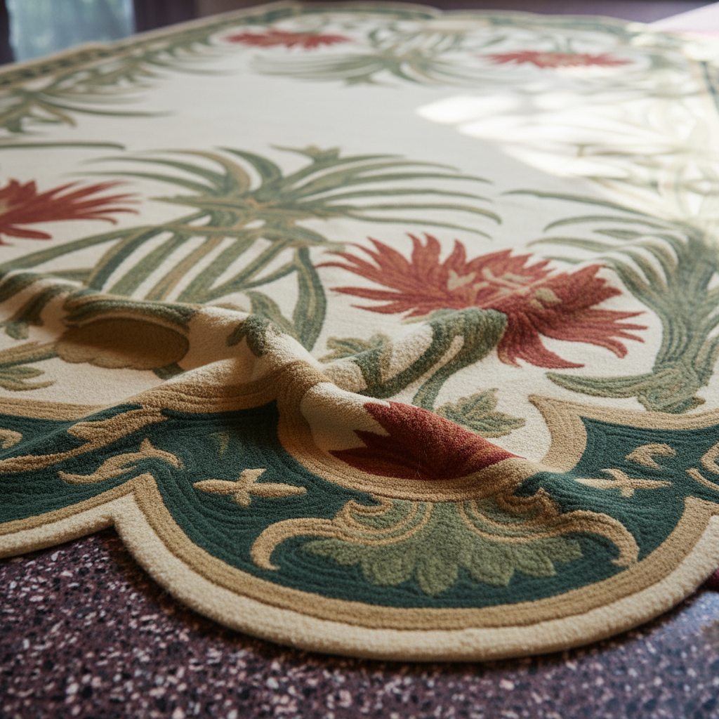 Jade Garden Frame Hand Tufted Wool Rug