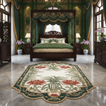 Jade Garden Frame Hand Tufted Wool Rug