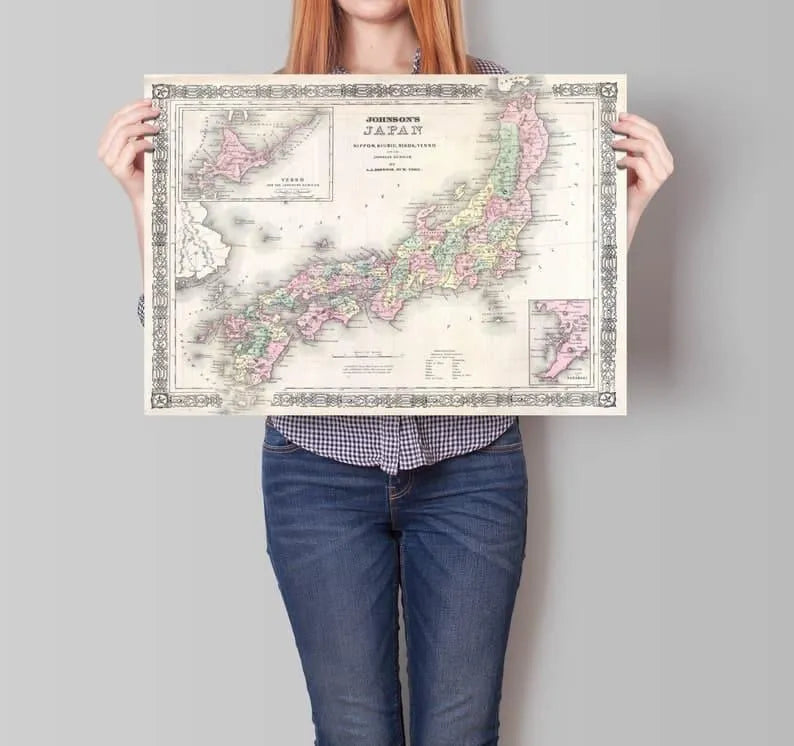 Japan Map Wall Print| 1864 Japan Map| Poster Print