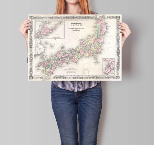 Japan Map Wall Print| 1864 Japan Map| Poster Print 
