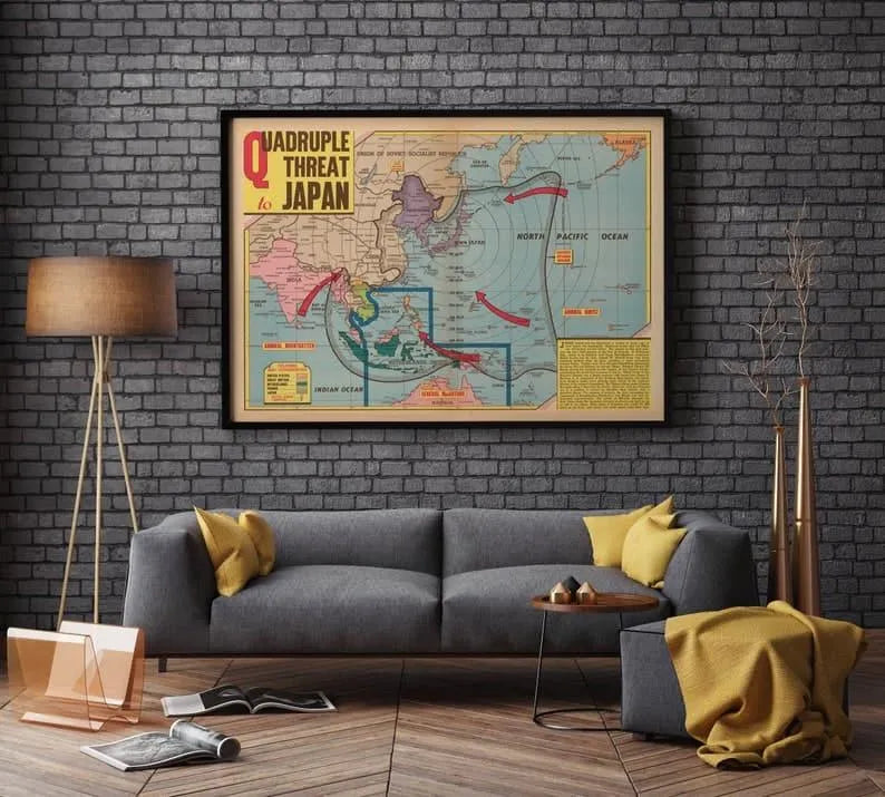 Japan World War 2 Map Print