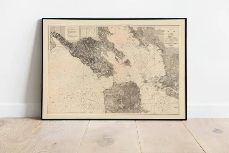 Japanese Navy Map of San Francisco Harbor 1938| Old Map Wall Decor