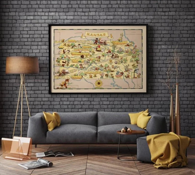 Kansas Map Print| Art History