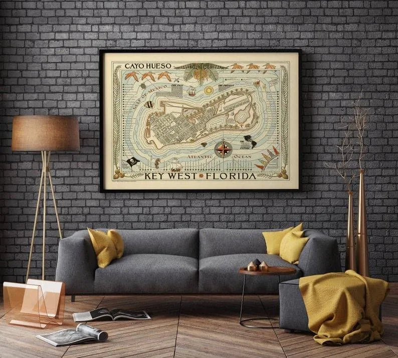 Key West Map Print| Art History