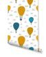 Kids Room Air Balloons in Sky Removable Wallpaper 