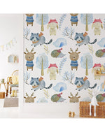 Kids Winter Animals Removable Wallpaper