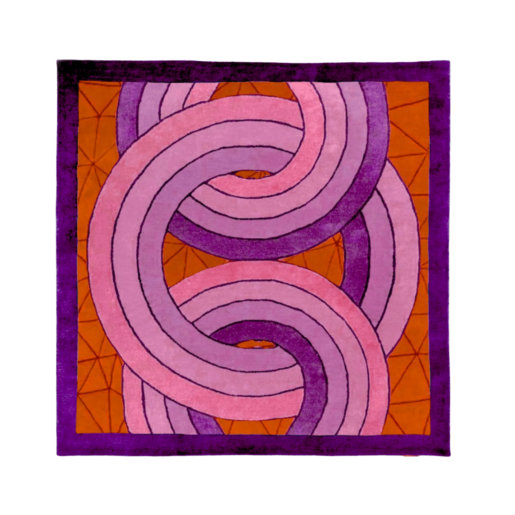 Maia Knotted Circles on Square Hand Tufted Wool Rug - Purple