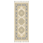 Labyrinth Medallion Hand Knotted Runner Rug 