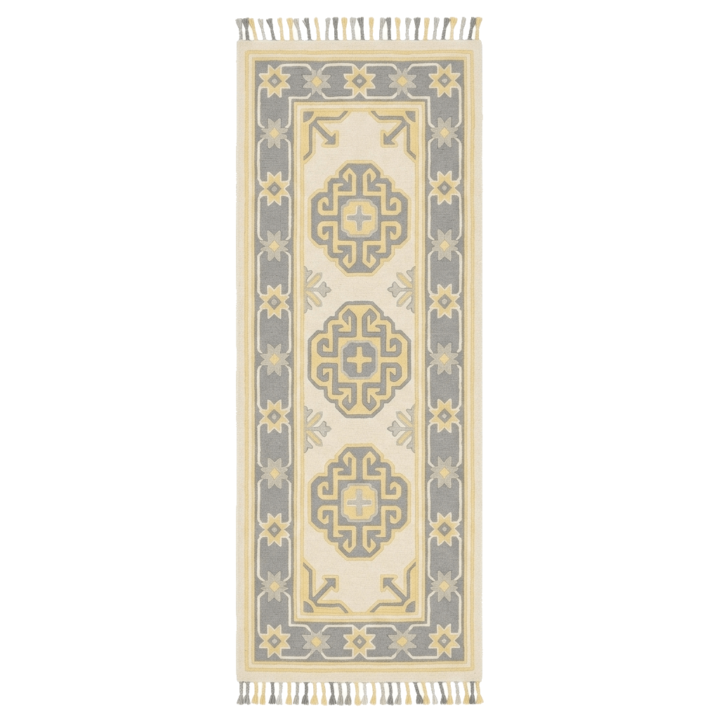 Labyrinth Medallion Hand Knotted Runner Rug - MAIA HOMES