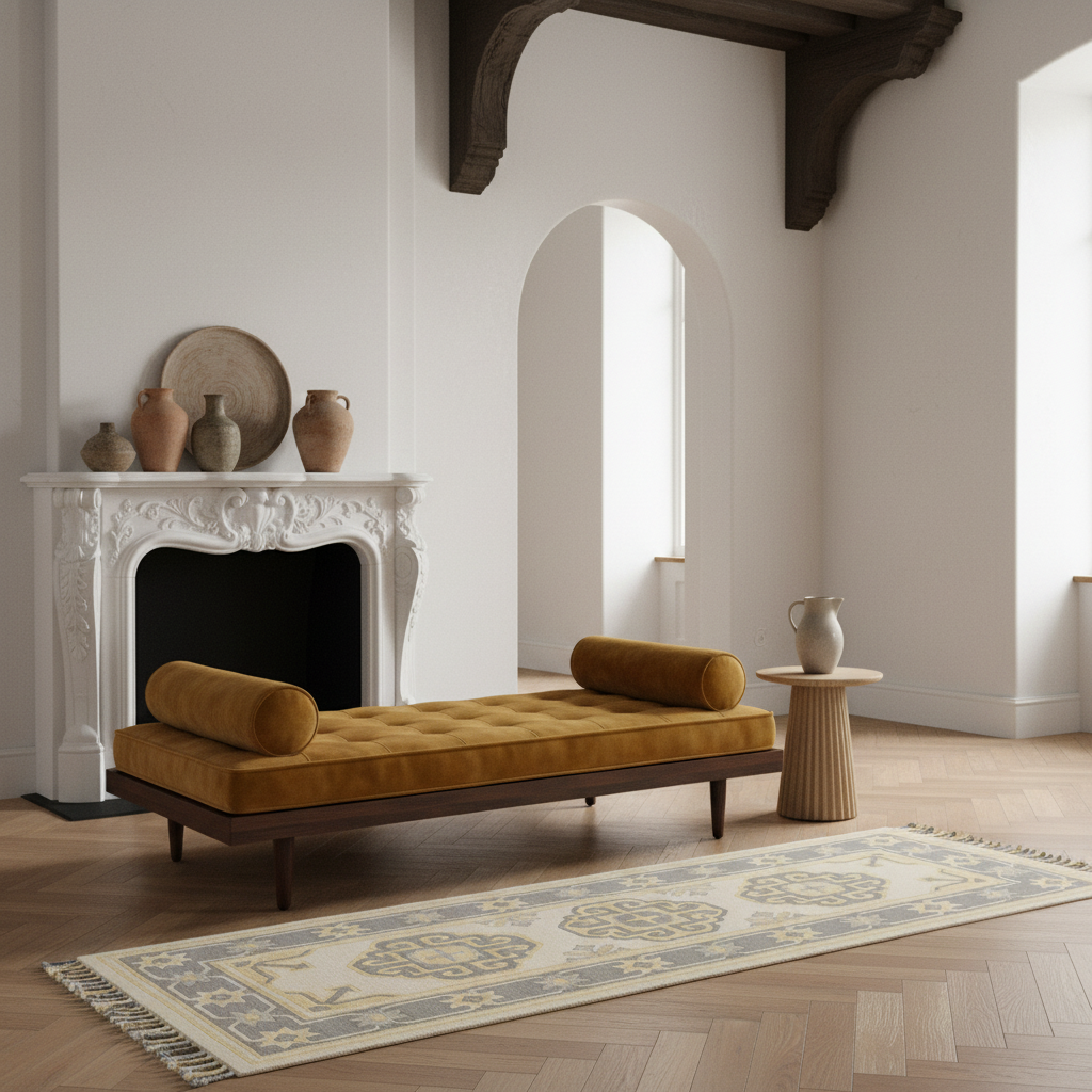 Labyrinth Medallion Hand Knotted Runner Rug