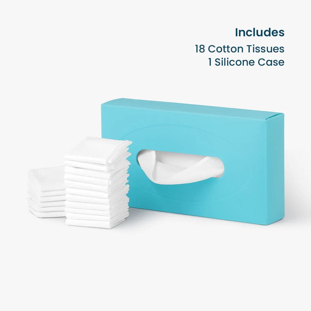 LastTissue Pack Reusable Cotton Tissues and a Silicone Box LastTissue Pack Reusable Cotton Tissues and a Silicone Box 