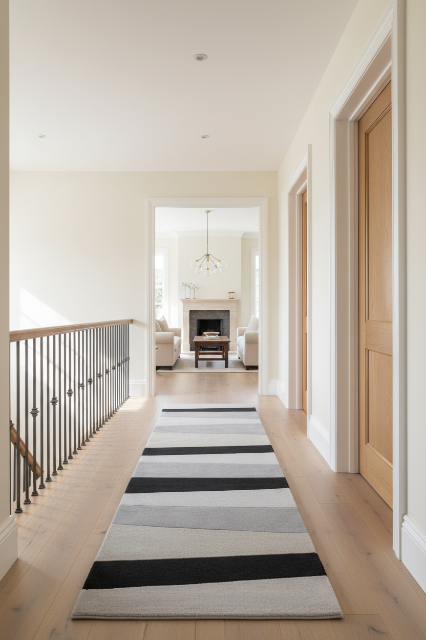 Layered Stripe Hand Tufted Runner Rug