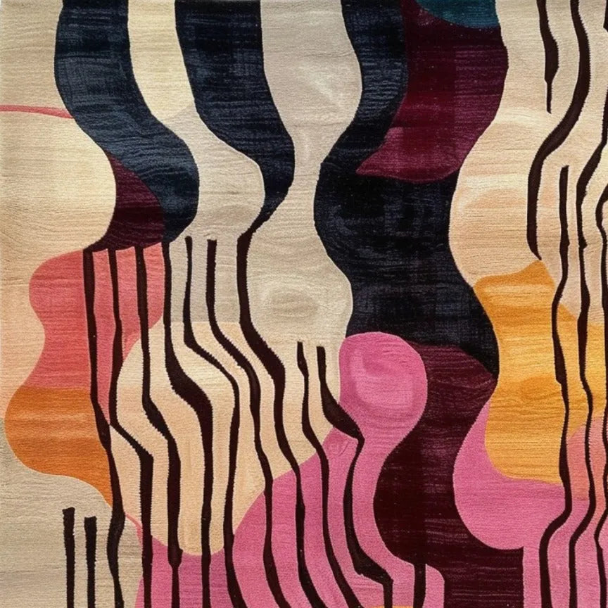 Layered Abstract Hand Tufted Rug 