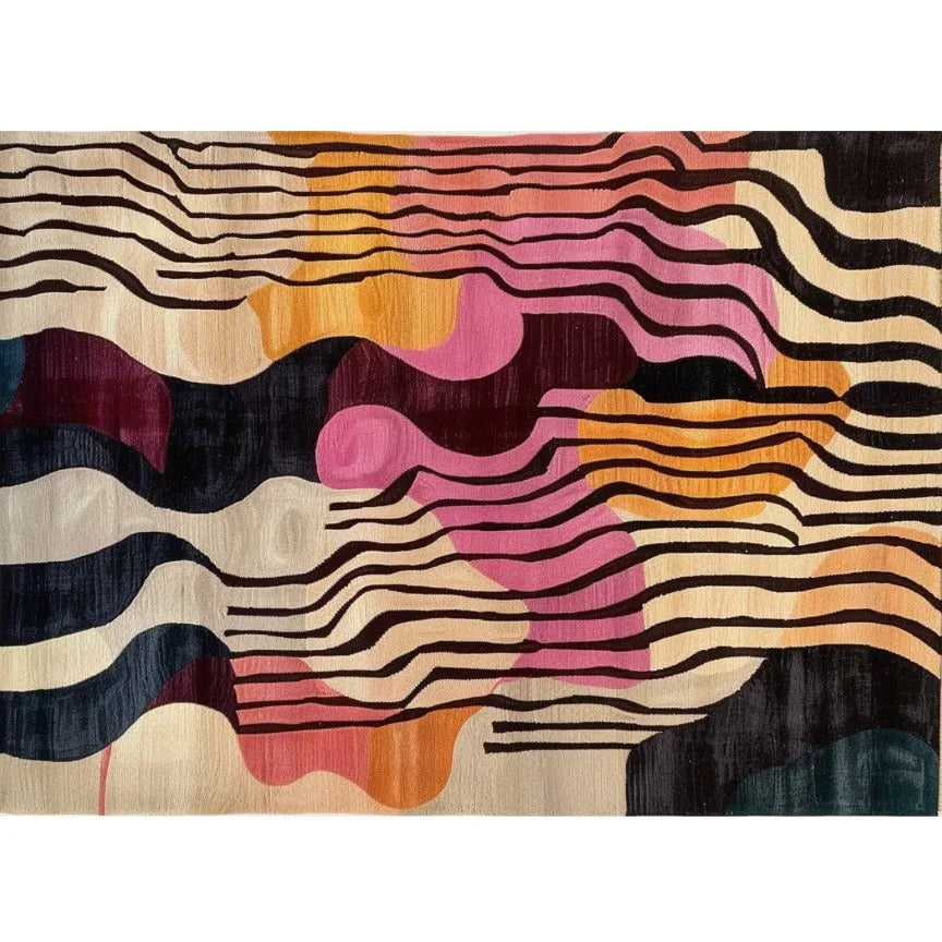 Layered Abstract Hand Tufted Rug 