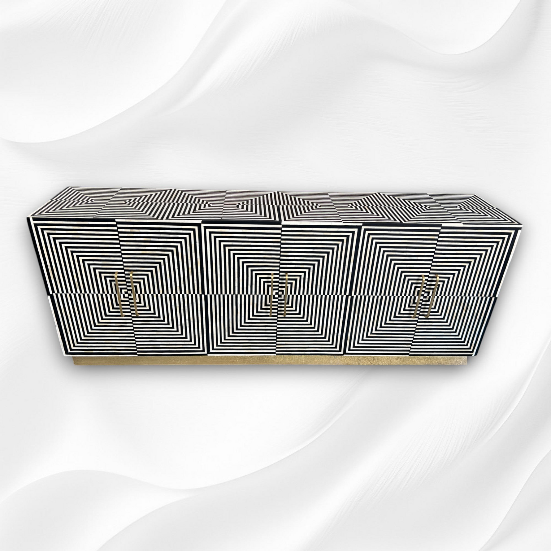Liam Bone Inlay 6-Door Large Sideboard – Black
