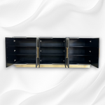 Liam Bone Inlay 6-Door Large Sideboard – Black