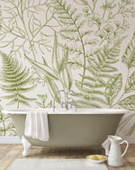 Light Green Fern Botanical Wall Mural