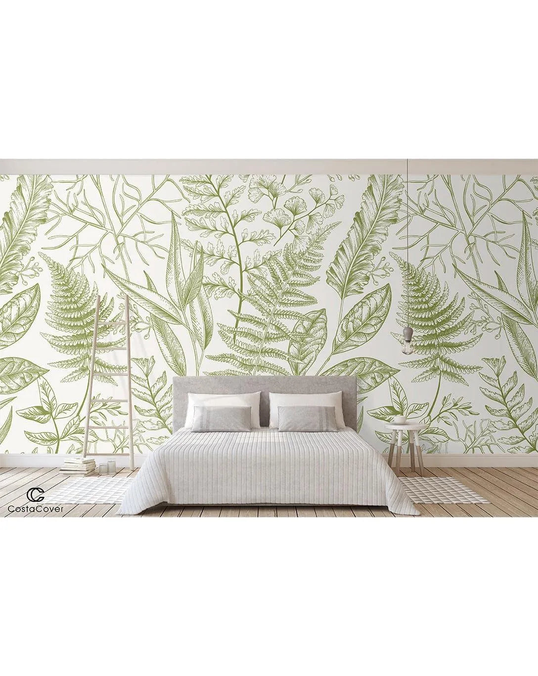 Light Green Fern Botanical Wall Mural