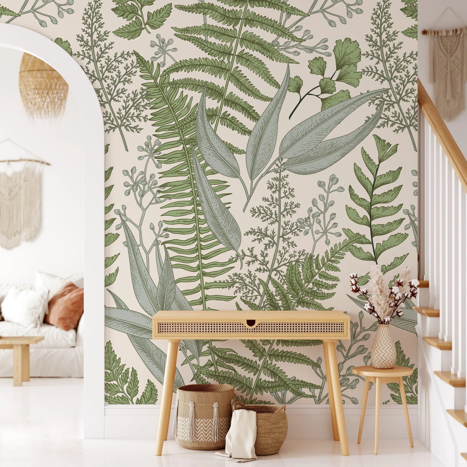 Light Green Fern Wall Mural